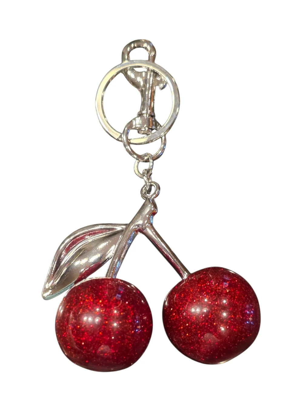 Fashion Jewelry Red Glitter Cherry Keychain Card Holder